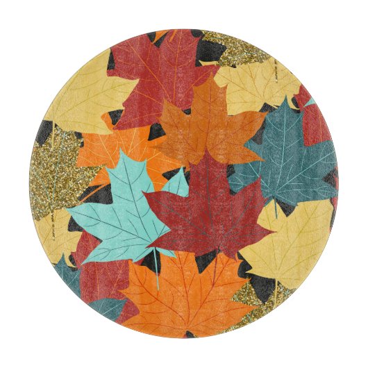 Fall Maple Blätter Vintag Illustration Schneidebrett (Vorderseite)