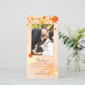 Fall Maple Elegance Hochzeit Danke Foto Card (Stehend Vorderseite)