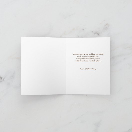 Fall Maple Hochzeit Feier Danke Karte (Innenseite)