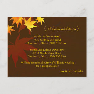 Fall Maple Hochzeitsumgebung Postkarte