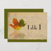 Fall Maple Leaf auf Imitat Papier Hochzeitsfeier T Postkarte (Vorne/Hinten)