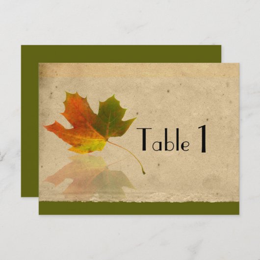Fall Maple Leaf auf Imitat Papier Hochzeitsfeier T Postkarte (Vorne/Hinten)