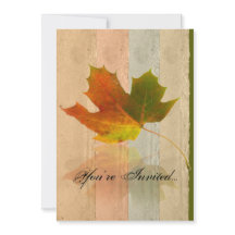 Fall Maple Leaf auf Papier Hochzeit Einladung