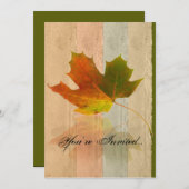 Fall Maple Leaf auf Papier Hochzeit Einladung (Vorne/Hinten)