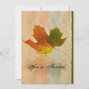 Fall Maple Leaf auf Papier Hochzeit Einladung