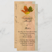 Fall Maple Leaf auf Papier Hochzeitsprogramm Programm (Vorne/Hinten)
