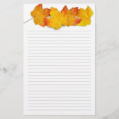 Fall Maple Leaf Border, Lined Writing Paper Briefpapier (Vorderseite)