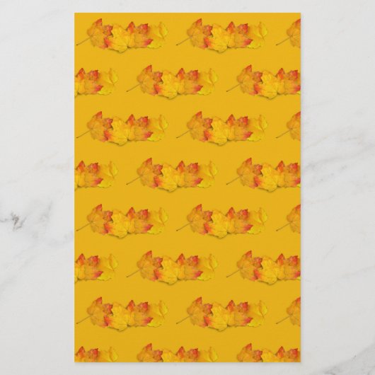 Fall Maple Leaf Border, Lined Writing Paper Briefpapier (Rückseite)