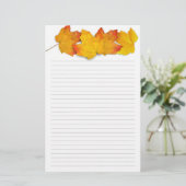 Fall Maple Leaf Border, Lined Writing Paper Briefpapier (Stehend Vorderseite)