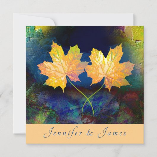 Fall Maple Leaf Custom Wedding Einladung (Vorderseite)