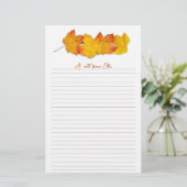 Fall Maple Leaf-Grenze, Schriftstück mit Linde Briefpapier (Stehend Vorderseite)