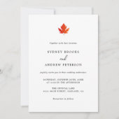Fall Maple Leaf Moderne Minimalistische Hochzeit Einladung (Vorderseite)