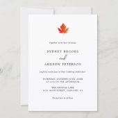 Fall Maple Leaf Moderne Minimalistische Hochzeit Einladung (Vorderseite)