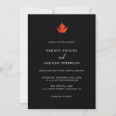 Fall Maple Leaf Moderne Minimalistische Hochzeit Einladung (Vorderseite)