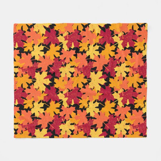 Fall Maple Leaf Muster Fleecedecke (Vorderseite (Horizontal))