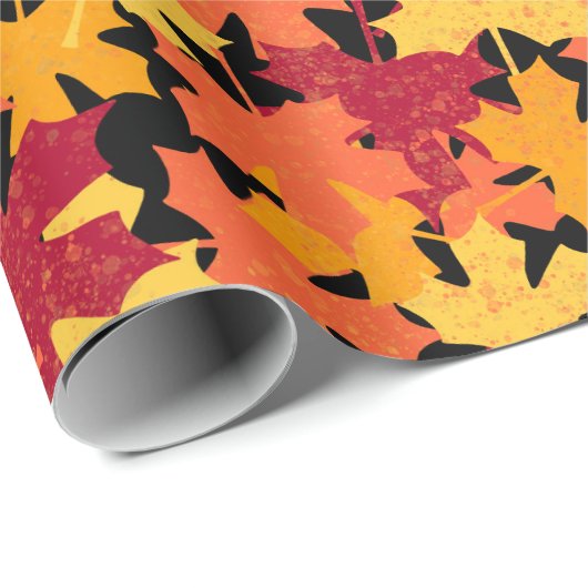 Fall Maple Leaf Muster Geschenkpapier (Rolleneckpunkt)