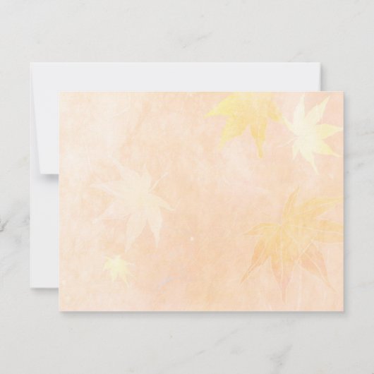 Fall Maple Leaf Wedding Menü UAWG RSVP Karte (Rückseite)