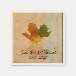 Fall Maple Leaf Wedding Napkin Serviette