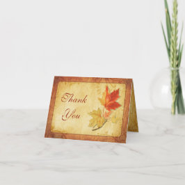 Fall Maple Leaves Wedding Thank You Card Dankeskarte