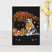 Fall Maple Tree Print Dog Lover Happy Thanksgiving Karte (Gelbe Blume)