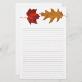 Fall Maple und Oak Leaf Schriftpapier Briefpapier (Vorne/Hinten)