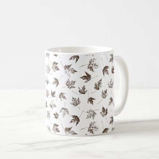 Fall Maple Verlasse transparent - nahtlos. Kaffeetasse (VorderseiteRechts)