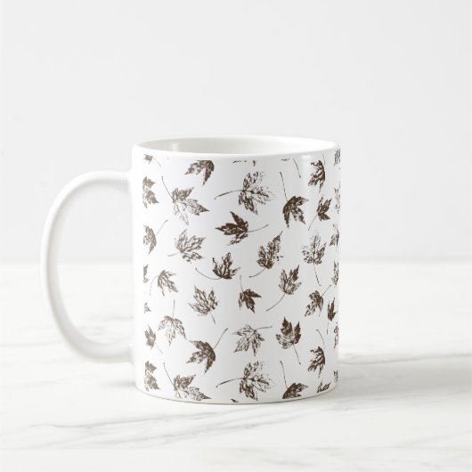Fall Maple Verlasse transparent - nahtlos. Kaffeetasse (Links)