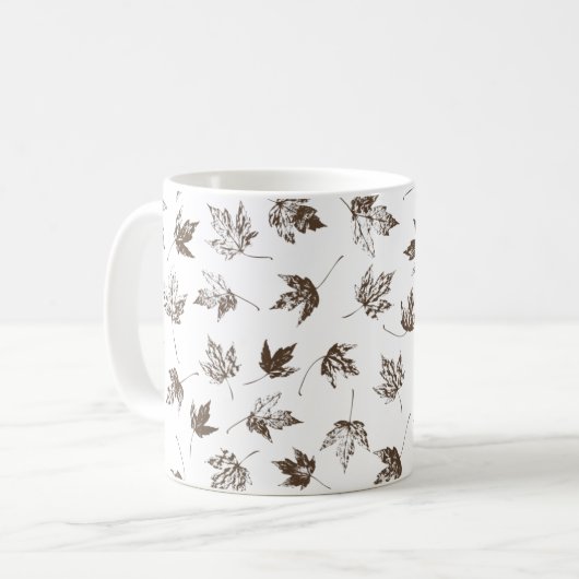 Fall Maple Verlasse transparent - nahtlos. Kaffeetasse (Vorderseite Links)