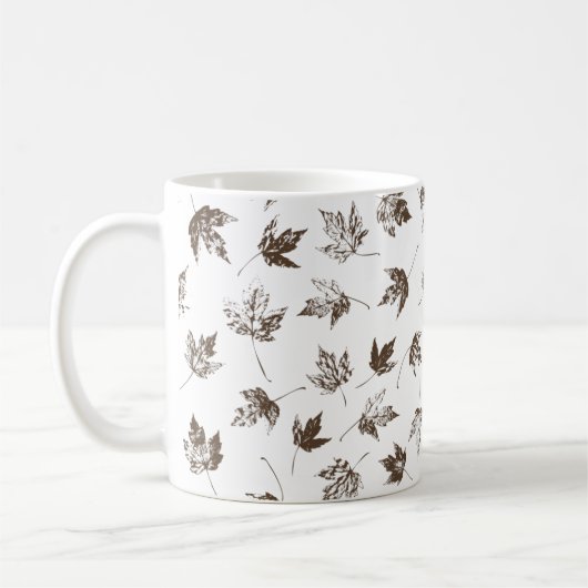 Fall Maple Verlasse transparent - nahtlos. Kaffeetasse (Links)