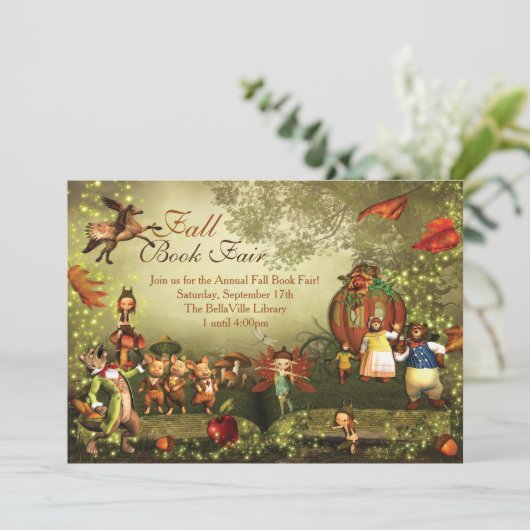 Fall-Märchen-Einladung Einladung (Stehend Vorderseite)