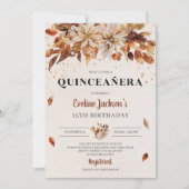 Fall Marigold Orange Blume Boho Quinceanera Einladung (Vorderseite)