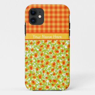 Fall Marigolds und Karo Gingham iPhone 5/5 Case-Mate iPhone Hülle