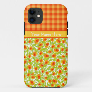 Fall Marigolds und Karo Gingham iPhone 5/5 Case-Mate iPhone Hülle