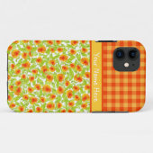 Fall Marigolds und Karo Gingham iPhone 5/5 Case-Mate iPhone Hülle (Rückseite (Horizontal))