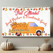 Fall Market Pumpkin Farmhouse Handmade Goods Truck Banner