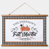 Fall Market Pumpkin Patch | Bauernhof Wandteppich Mit Holzrahmen (Vorne)