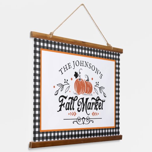 Fall Market Pumpkin Patch | Bauernhof Wandteppich Mit Holzrahmen (Gewinkelt)