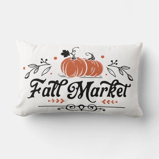 Fall Markt | Bauernhof Pumpkin Lendenkissen (Vorderseite)