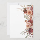 Fall Marsala Blume Brautparty Einladung (Rückseite)