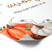 Fall Marsala Burgundy Floral Pumpkin Favoriten Poster (Ecke)