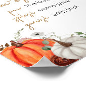 Fall Marsala Burgundy Floral Pumpkin Mama Osa Bar Poster (Ecke)