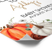 Fall Marsala Burgundy Floral Pumpkin Willkommen Poster (Ecke)