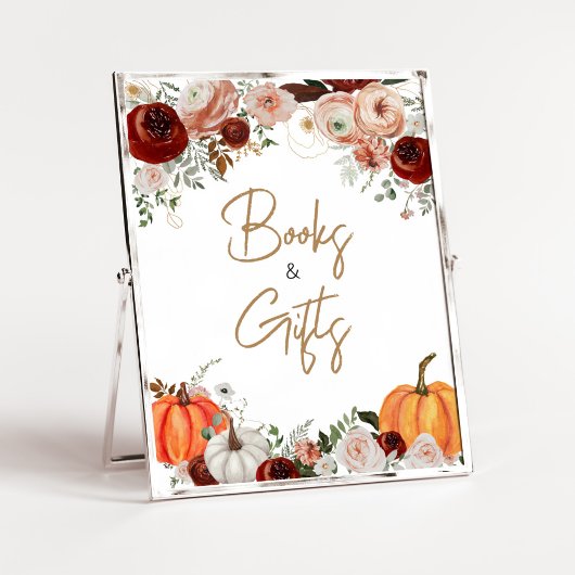 Fall Marsala Burgundy Pumpkin Bücher und Geschenke Poster
