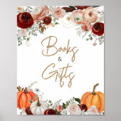 Fall Marsala Burgundy Pumpkin Bücher und Geschenke Poster (Vorne)