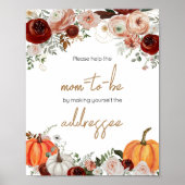 Fall Marsala Burgundy Pumpkin Envelope Station Poster (Vorne)