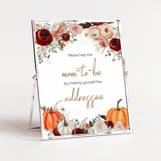 Fall Marsala Burgundy Pumpkin Envelope Station Poster