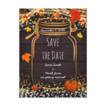 Fall Mason Jar Rustikaler Herbst Save the Date