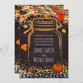 Fall Mason Jar Rustische Verlobung Einladungen (Vorne/Hinten)