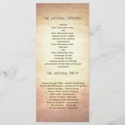 Fall Mason Jar und String Lights Hochzeitsprogramm Programm (Rückseite)