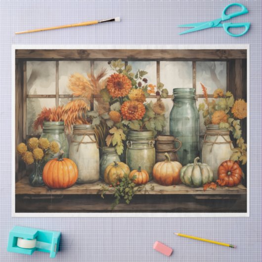 Fall Mason Jars Seidenpapier (Basteln)